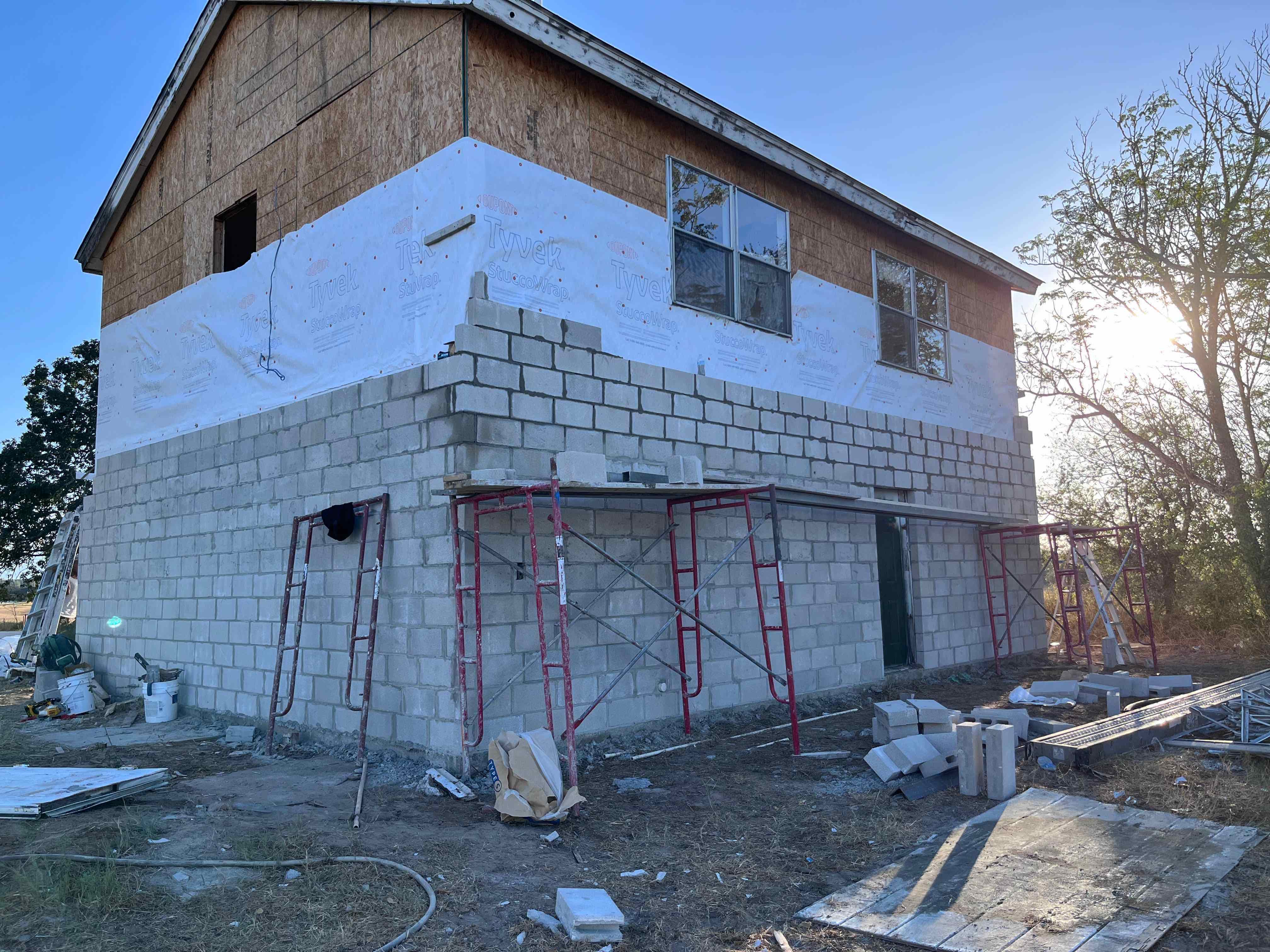 Project CMU Facade Rising in Seguin for New Garage Apartment image