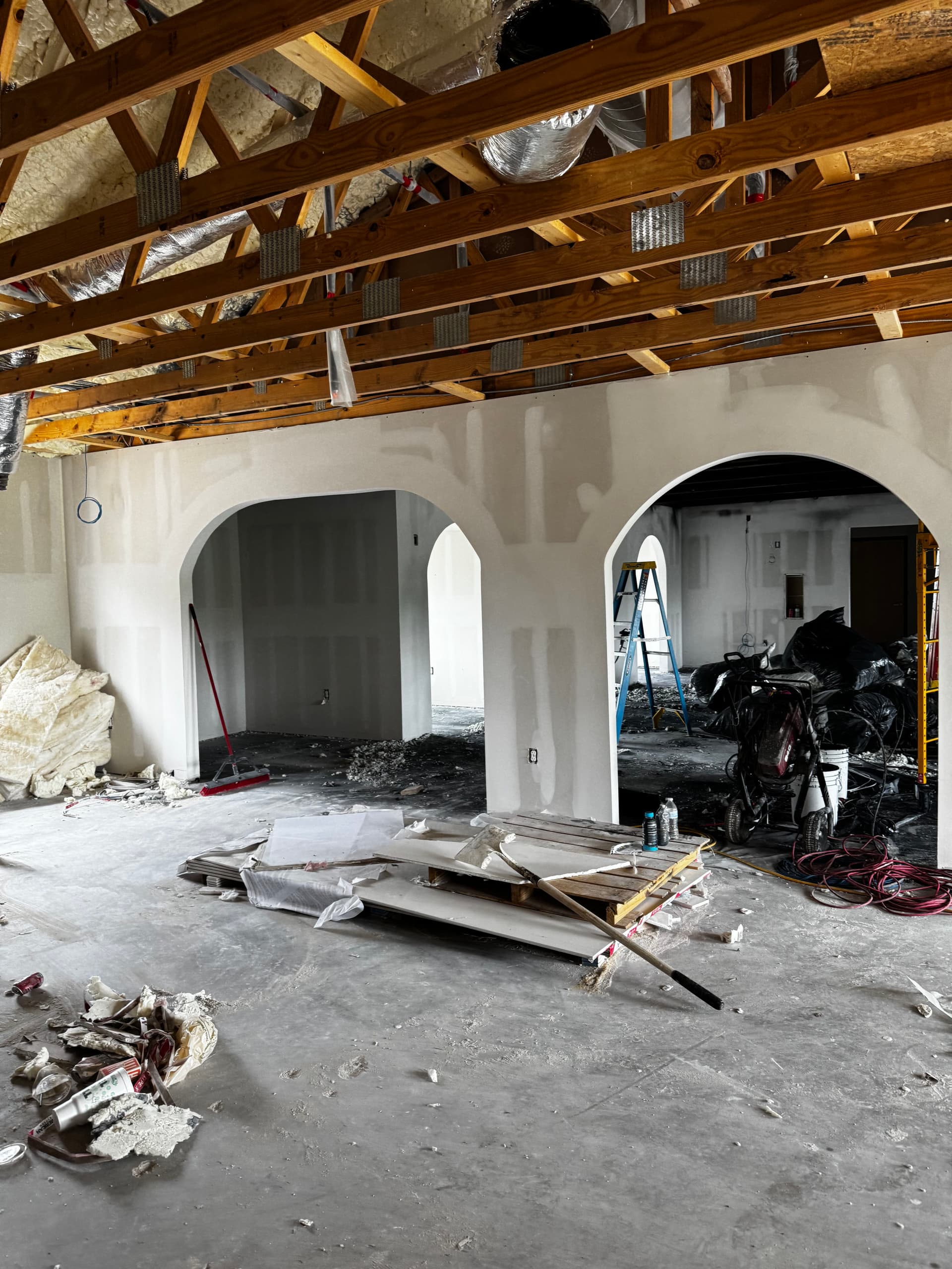 Gallery photos for Arched Drywall and Insulation Progress at Mary's Tacos in Kerrville: Image #3